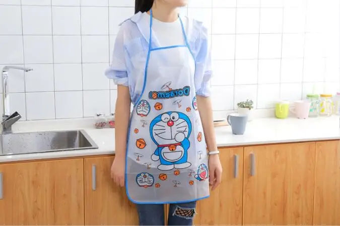 1PC New Cartoon Cute Fruit Waterproof Cooking Resturant Kitchen Women PVC Apron Kids Funny ND 009