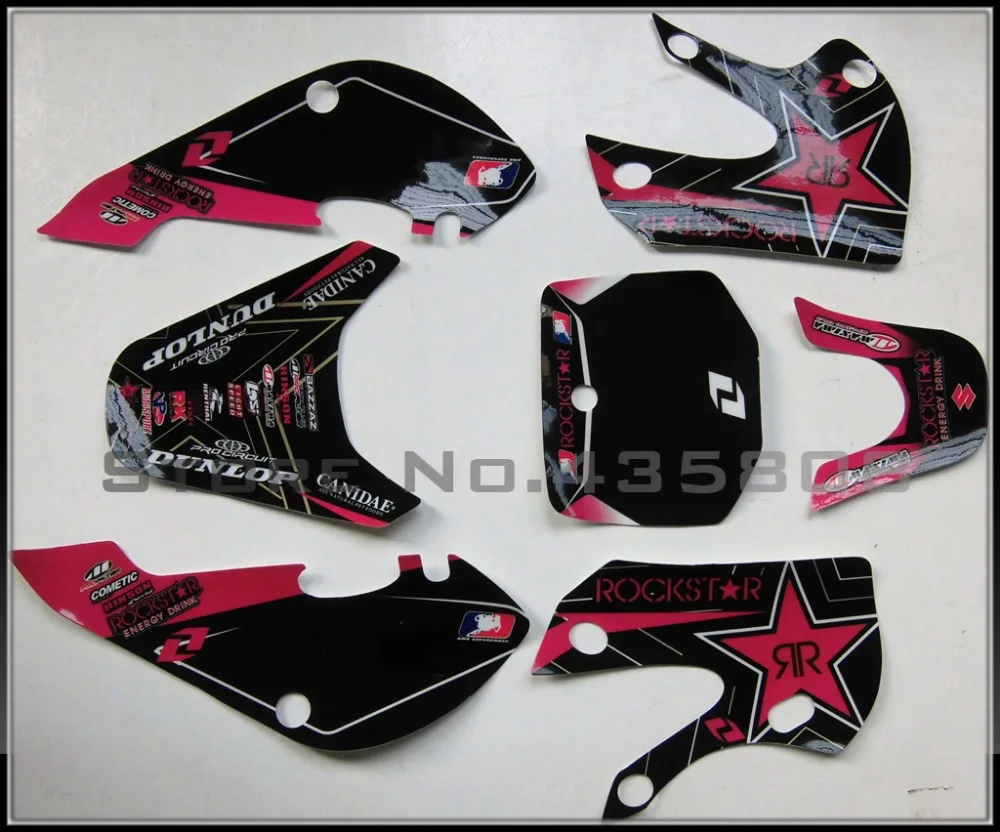 KLX110 GRAPHICS KIT 3M Sticker decals For KLX110 MOTO Dirt Pit Bike Parts ROCKSTAR STYLEin