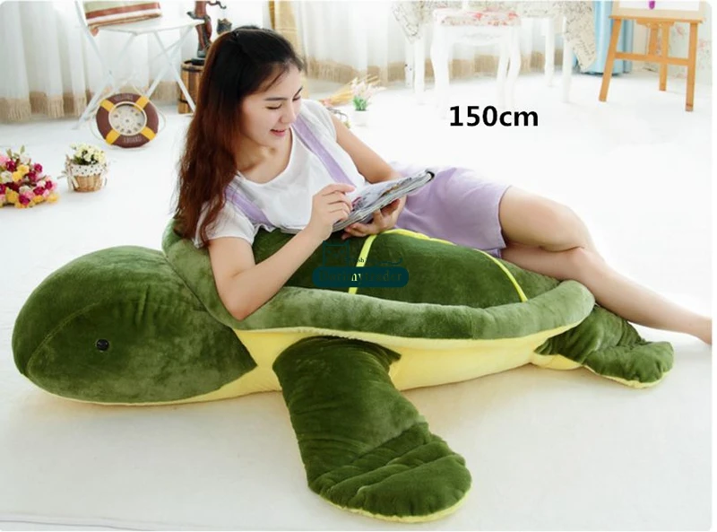 Dorimytrader Hot Animal Tortoise Plush Toy Soft Stuffed Green Turtle Doll Pillow Anime Cushion Gift for Baby DY61454 (19)