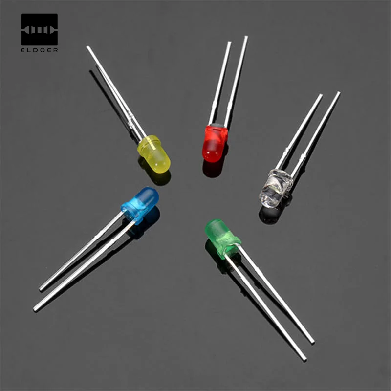 Light Lighting diodes diode 100Pcs Bright emitting 20Ma F3 3MM 5Colors
