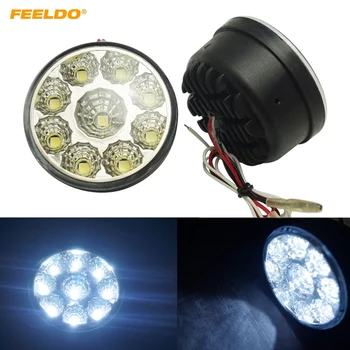 

FEELDO 4Set Car 5050 9LED LED Light Round Daytime Running Light DRL With Automatic Switch E4 RL00 0087 #FD2686