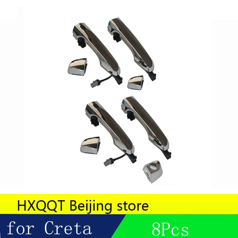 

8Pcs Smart Key Genuine Chrome Exterior Door Handle For HYUNDAI Creta IX25 Driver's Outer Handle Passengers Left and Right