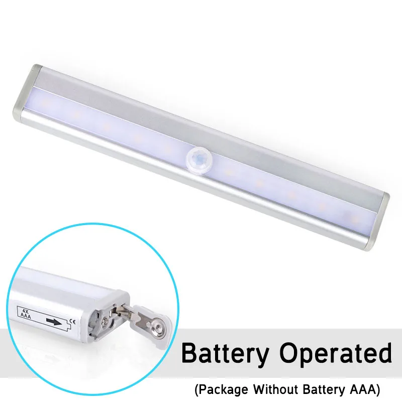  Goodland Motion Sensor LED Night Light 10 LEDs Wireless LED Closet Lights 4* AAA Battery Table Lamp - 32830624163