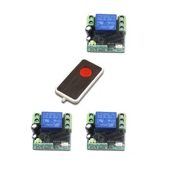 

High Quality Mini 12V Relay 1CH Wireless Remote Control Switch Transmitter+3 Receiver