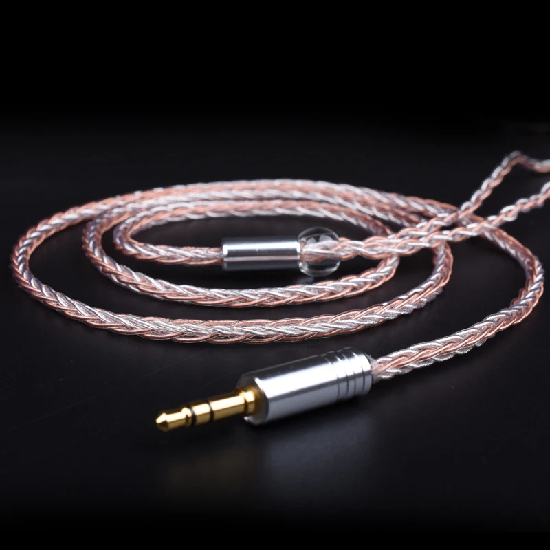3,5 мм 8 ядро DIY 0,78 мм 2 pin кабель для Уэстон TFZ 1964 w4r um3x es3 es5 наушники с серебряными пластинами, кабели для IPhone Xiaomi - Цвет: 0.78 2pin pink
