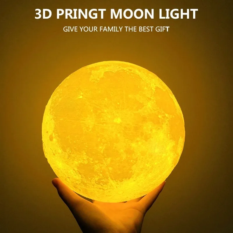 

Moon Lamp PLA 3/7/16Color 3D Print Night Light LED Moon Light Bedside Lamp Children's Night Light Decoration Home Novelty Gift