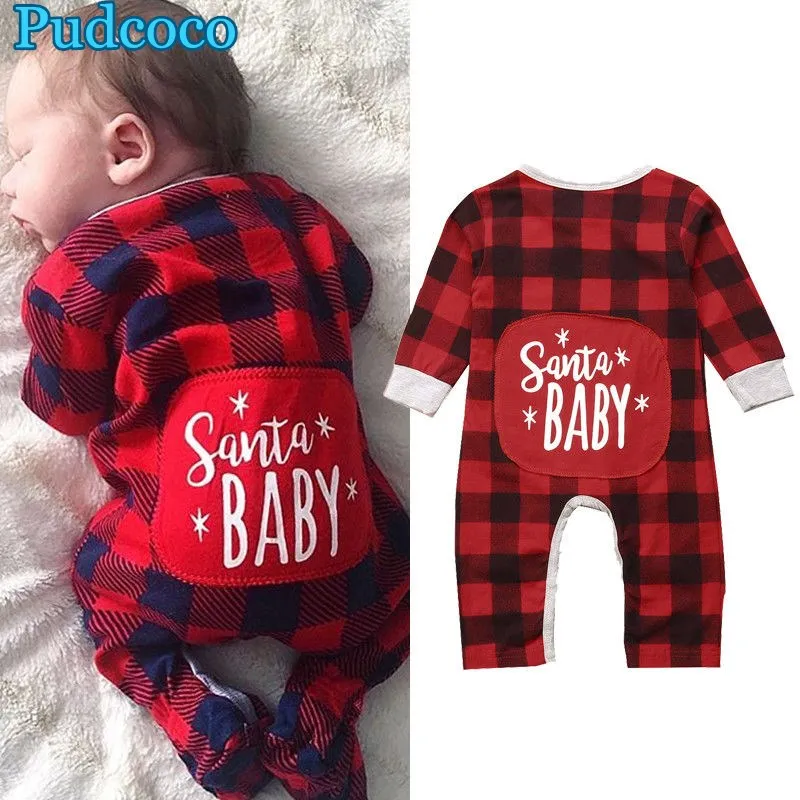 

Pudcoco 2019 Brand New Toddler Kids Baby Girls Boys Long Sleeve Santa Romper Christmas Clothes