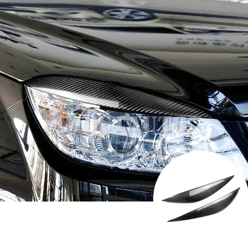 For Benz C Class W204 Carbon Fiber Headlight Eye Lid Eyebrow Cover 2008-2013 2pcs Car Accessories Interior Decor Trim | Автомобили и