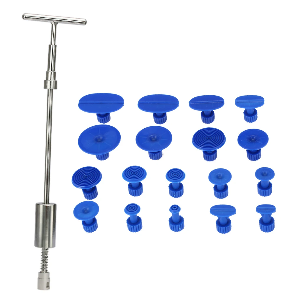 

Slide Hammer T Bar Puller Tool Car Dent Remover Repair Kit with 18Pcs Blue Dent Puller Tabs pull out buns tools garage tools