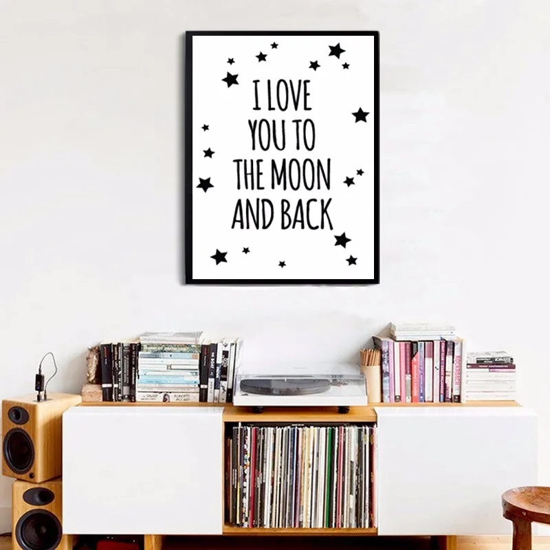 Картина с надписью I Love You To The Moon and Back | Дом и сад