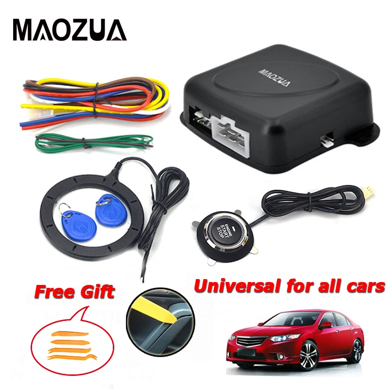 Auto Car Alarm Start Stop Engine Starline Push Start Button RFID Lock Ignition Switch Keyless Entry System Anti-theft System Auto Car Alarm Start Stop Engine Starline Push Start Button RFID Lock Ignition Switch Keyless Entry System Anti-theft System
