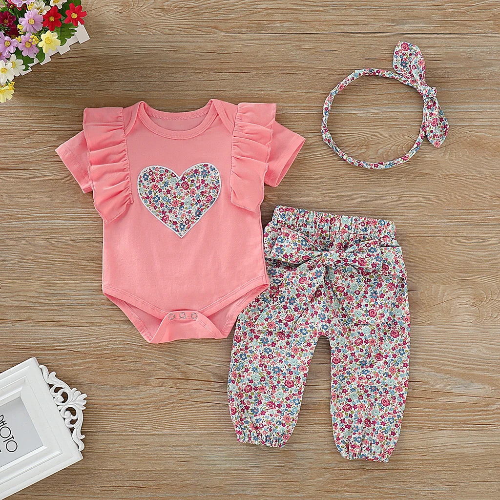 Baby Girl Floral 2PC Lace Romper Baby Girl Clothes
