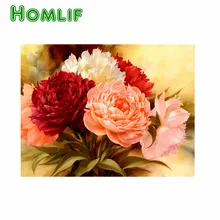 Изготовленный На Заказ алмазная живопись с пионами значок с вышивкой в виде ромба алмазов картина Полная площадь алмазная живопись 5D «сделай сам» розовый ужас