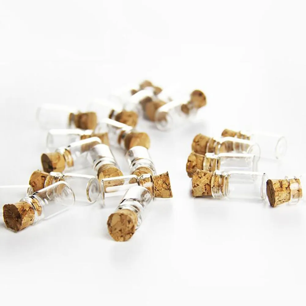 Download 100pcs Free shipping 0.5ml Vials Clear Glass Bottles with Corks Miniature Glass Bottle Sample ...