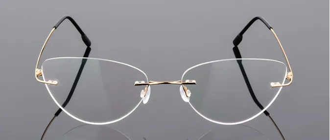Титановые очки для чтения без оправы кошачий глаз, ультра-светильник, женские очки для чтения без оправы из сплава, очки для дальнозоркости+ от 0,50 до+ 6,00