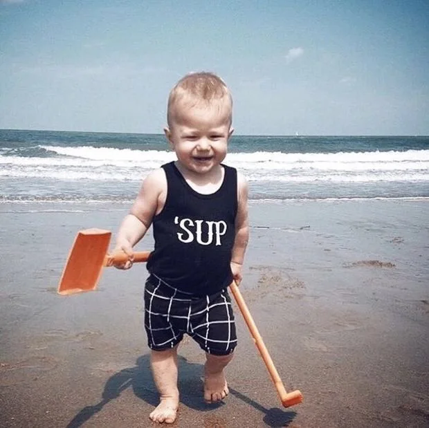 

2019 baby Clothing Set summer sleeveless cool T shirt + Pants 2pcs newborn clothes baby boy clothes infant clothing Casual suit