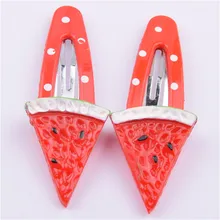 Korean Fashion Fruits Hair Clip Children Girls Cute Dots Cherry Lemon Pins Accessories Candy Color Hairpins Decorations 10PCS
