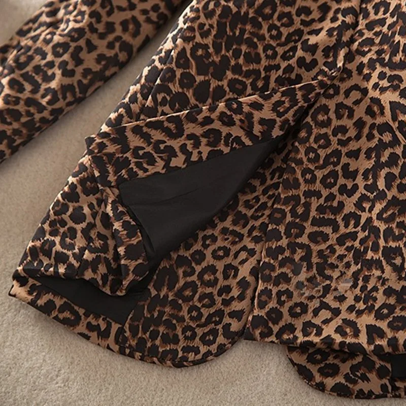 Женский весенний Блейзер на одной пуговице с леопардовым принтом|suit female|button