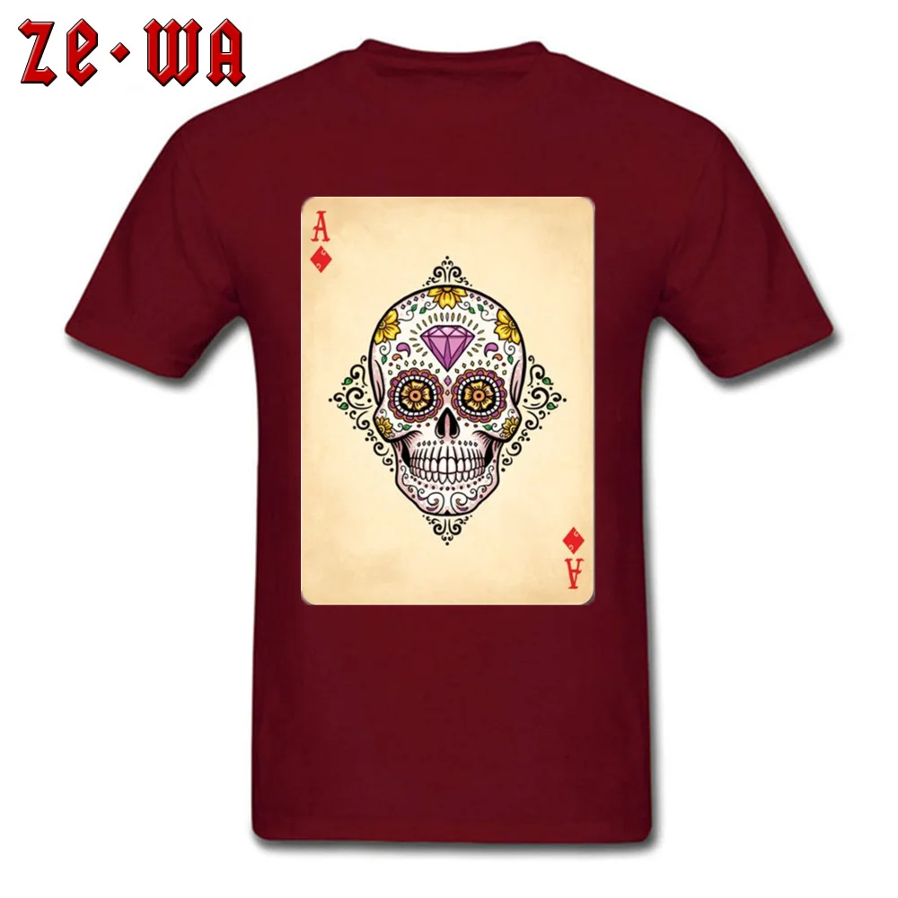 Jork Skull Printed On Summer/Autumn 100% Cotton Fabric Crew Neck Youth Tops Shirt Custom T Shirts Newest Short Sleeve T Shirt Jork Skull maroon