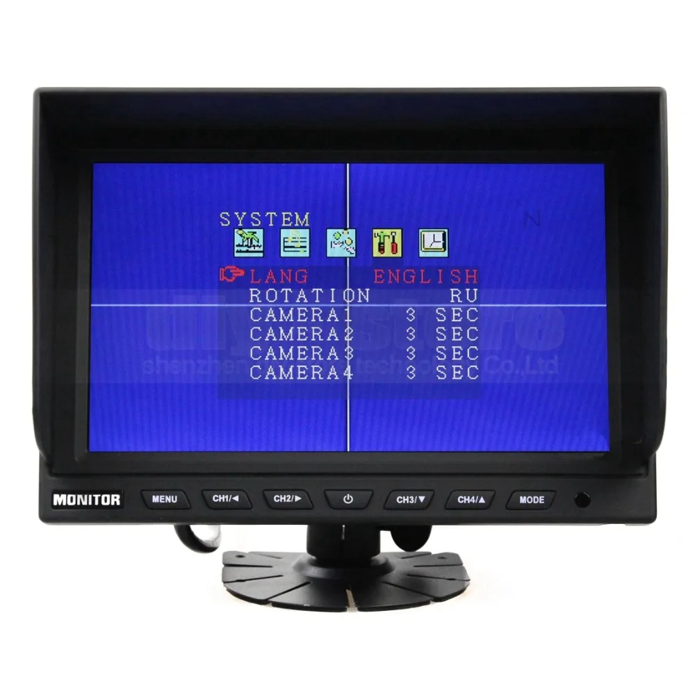 DIYSECUR 4CH 4PIN DC12V-24V 9 дюймов 4 Сплит Quad ЖК-экран цветной видео монитор экран для системы видеонаблюдения