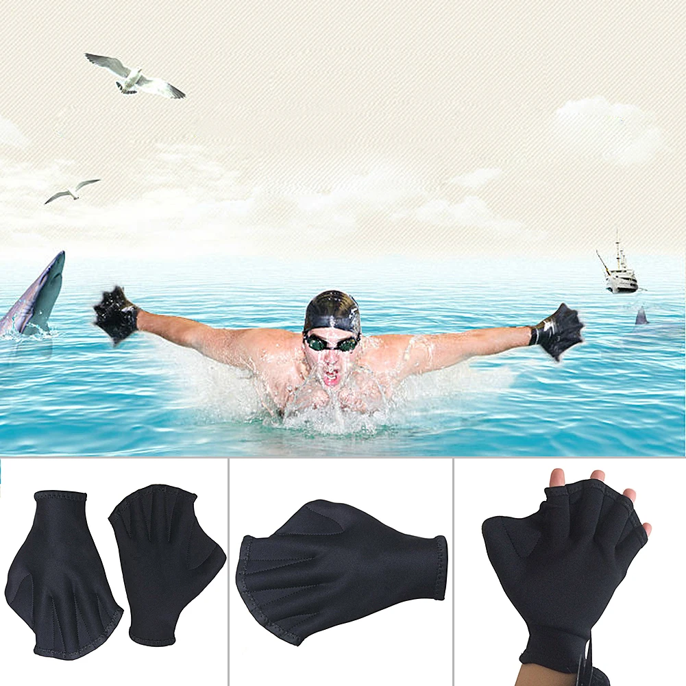 

1 Pair Swimming Finger Webbed Gloves Diving Gloves Neoprene Swimming Training Gloves Free Size for Diving Surfing Body Boarding