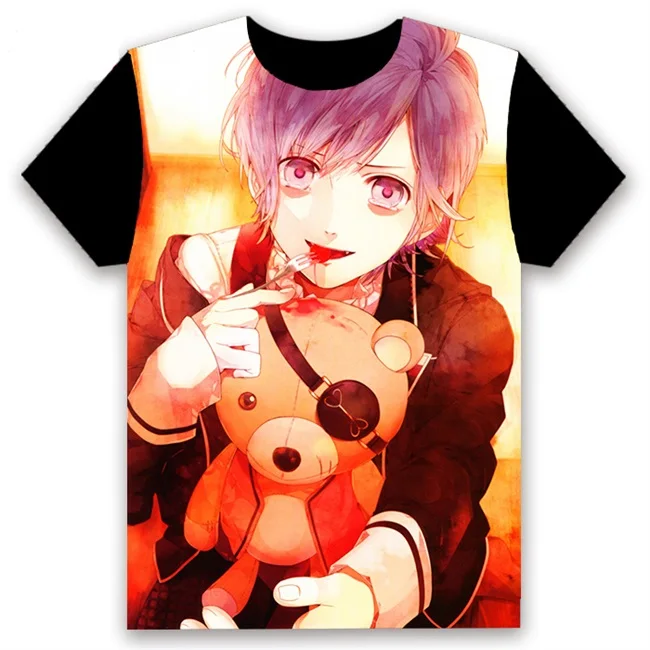 Модная мужская футболка, аниме, DIABOLIK LOVERS, Sakamaki Shu sakamaki reiji, косплей, короткий рукав, унисекс, повседневная черная футболка, топы, лето - Цвет: 16