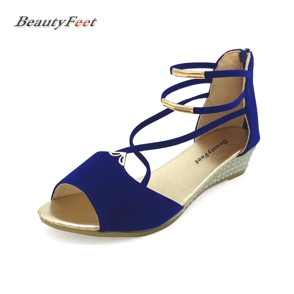 

BeautyFeet 2018 Summer Sandals Women Shoes Female Comfort Solid Round Head Low Heels Ladies Shoes Woman Sandals Sandalias Mujer