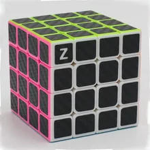 Z CUBE 4x4x4 углеродного Волокно Стикеры Скорость Magic CUBE игрушка-головоломка Для детей игрушка в подарок молодежи взрослых инструкция