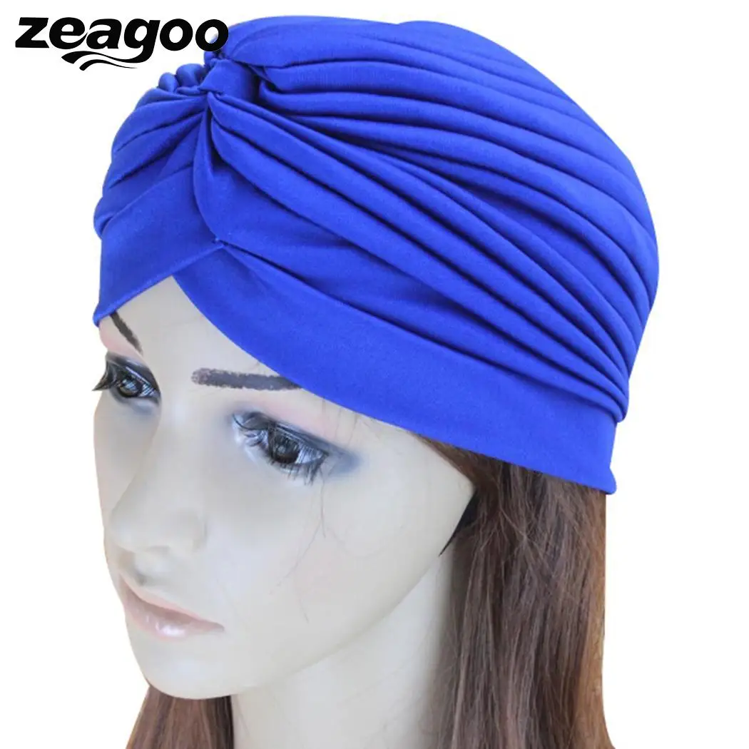 

Ear Protection Hat Pleated Women Headkerchief Solid Yoga Fashion