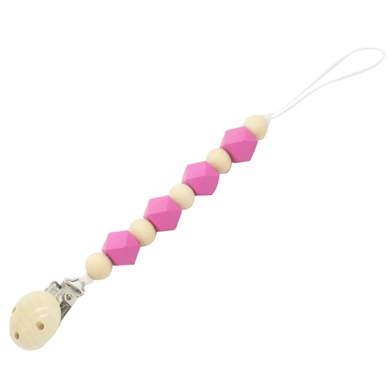 

1 Piece Baby Pacifier Clip Chain Wooden Holder Pacifier Clips Leash Strap Nipple Holder For Infant Feeding