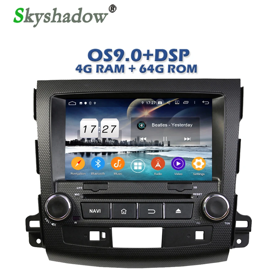 Clearance Car DVD Player DSP Android 9.0 4G + 64G 8 Core GPS map RDS Radio wifi Bluetooth 4.2 For MITSUBISHI Outlander 2006-2010 2011 2012 3