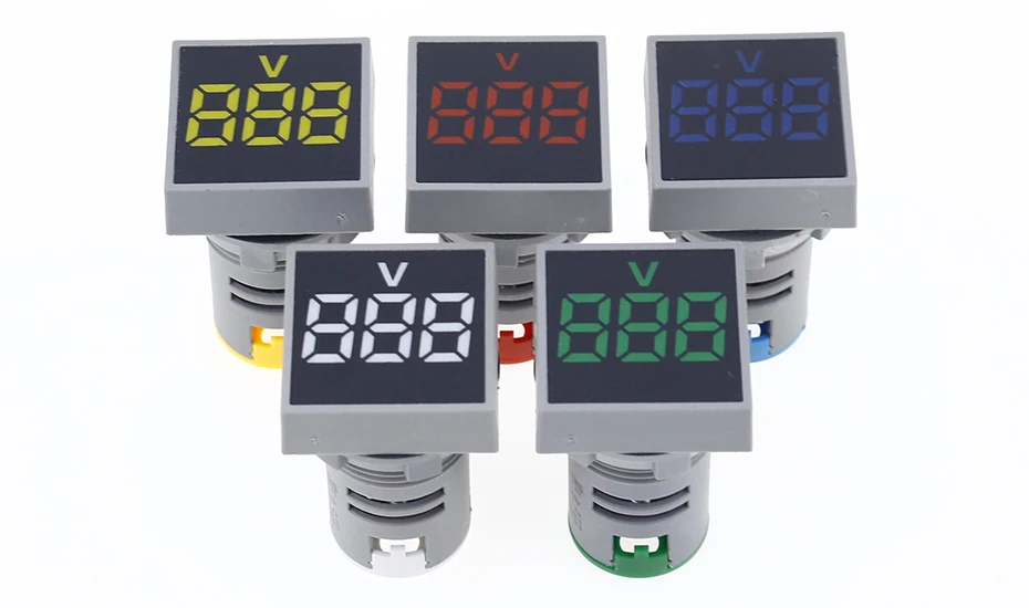 22 мм AC 12-500 в вольтметр квадратная панель светодиодный цифровой измеритель напряжения индикаторный светильник