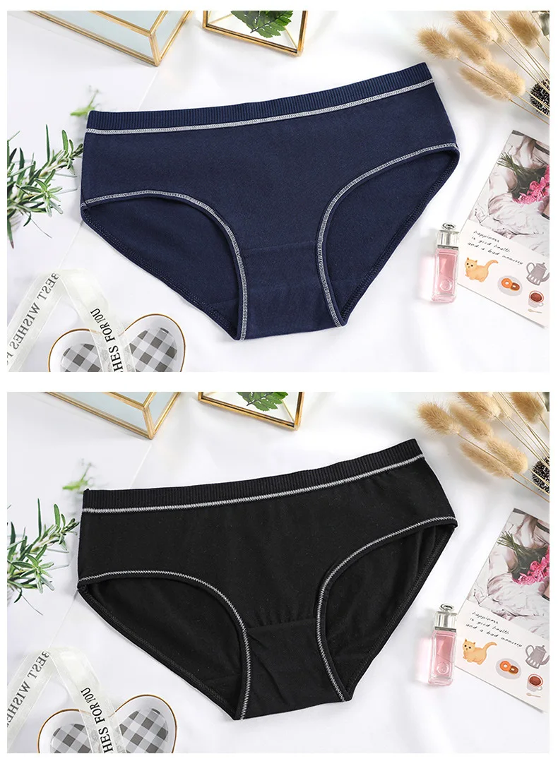 Free shipping 5pcs/lot women's underwear cotton breathable solid color large size cotton briefs lady panties girl AMA002