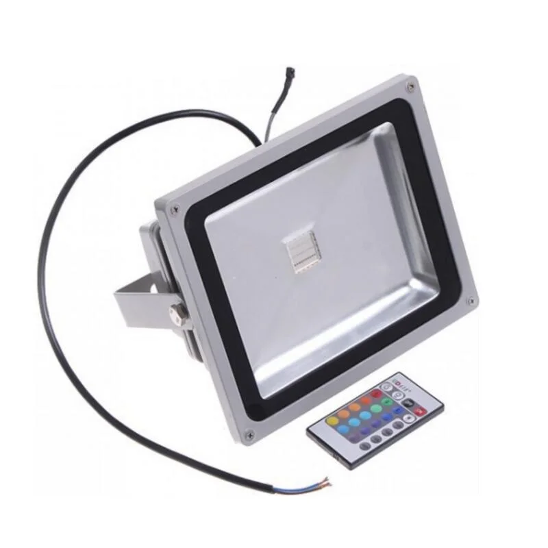 20W Remote Control RGB LED Flood Light Outdoor Wall Wash Lamp 110 240V