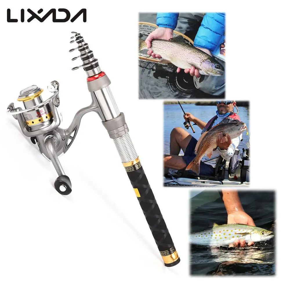 Lixada Rod Combo телескопическая удочка и Катушка комбо полный комплект спиннинговое снаряжение Органайзер полюс набор Карп рыболовные снасти Pesca