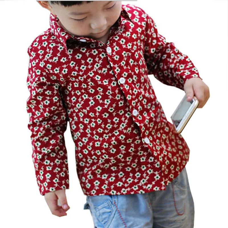 Верхняя одежда для мальчиков, Новое поступление весенней детской одежды, блуза для мальчиков, детская Модная хлопковая рубашка с длинными рукавами для мальчиков, детская одежда - Цвет: Red