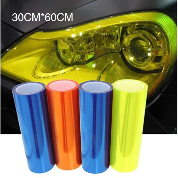 

Car Styling 30cm X 60cm Auto Car Headlight Taillight Fog Light Cover Sticker Vinyl Film Sheet Sticker Blue, Orange, Green