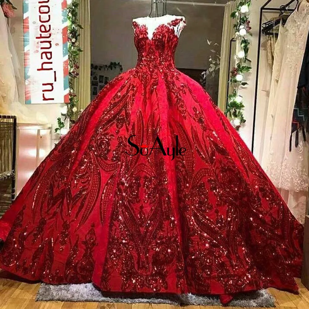 SoAyle роскошное бальное платье для выпускного вечера es Sheer Кружева рукавов красное платье для выпускного вечера Саудовская арабское платье Vestido Longo; свадебные