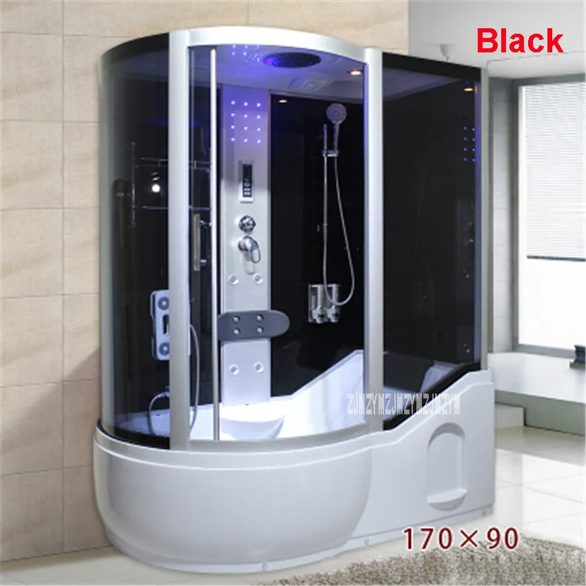 With steam 110V A5 Household Bathroom Shower Room Integrated One-piece Shower Room Tempered Glass Steam Shower Room With Bathtub 110V/220V 3000W - Цвет: With steam 110V