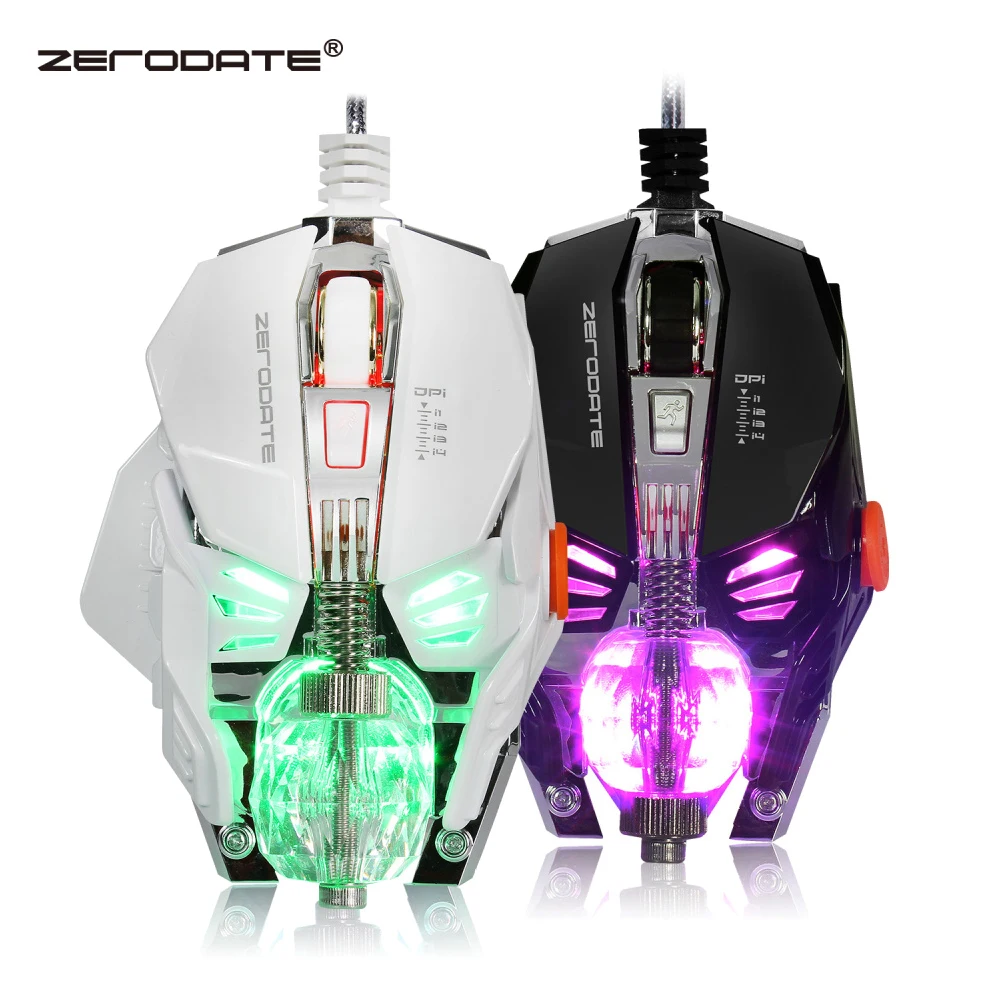  ZERODATE Wired Gaming Mouse Adjustable With LED Light 4000DPI Mice Macro Programming Gamer Mouse Fo