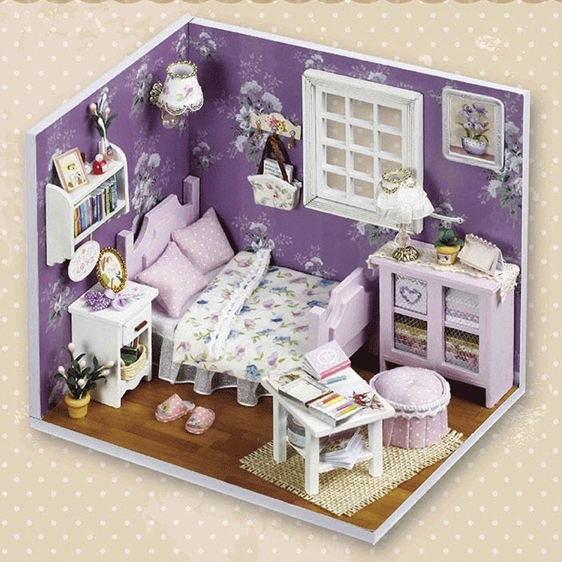 Cuteroom DIY ручной работы 1:32 миниатюрный кукольный домик Милый комплект для снов светодиодный светильник милый солнечный кукольный дом подарок для девочки