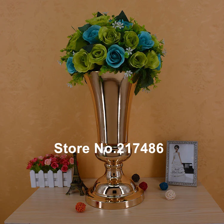 New style Golden/Silver Flower Vase/European-Style Wedding Centerpiece Decoration/Wedding Road Lead Stand | Дом и сад