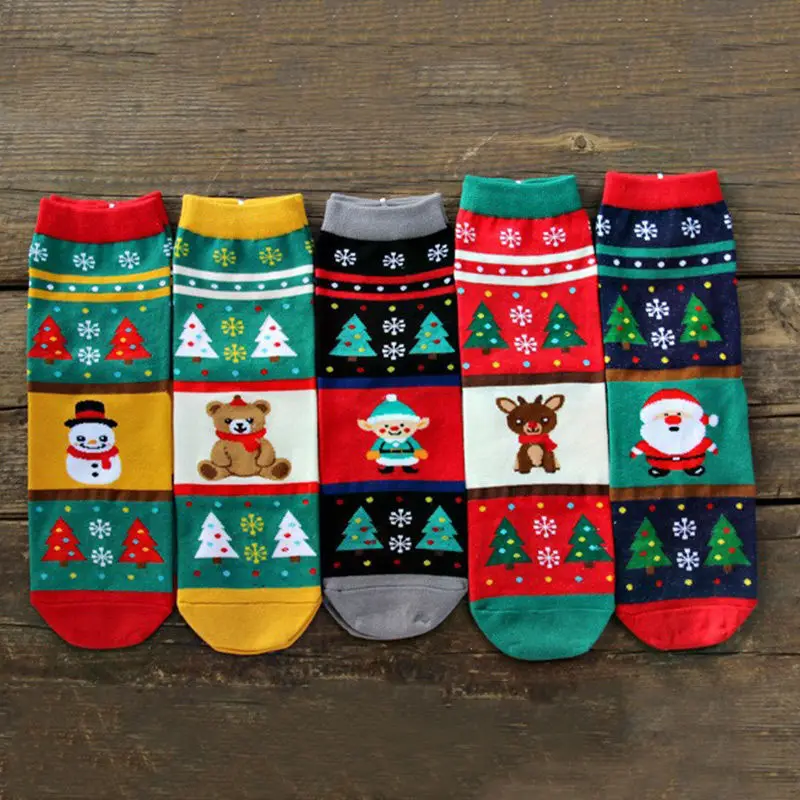 Spring and Autumn Winter Women's Korean  cartoon cotton warm in tube Christmas women's socksn High Quality Woman Socks