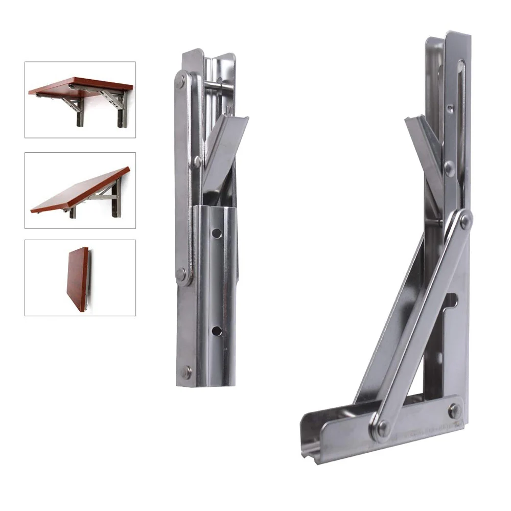 

2Pcs Triangular Folding Bracket Stainless Steel Release Catch for Bench Table Folding Shelf Bracket Home Boat Marine Accessories