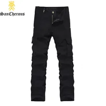 Новые Мужчины мульти-карманные брюки мужские брюки карго весна осень повседневные брюки