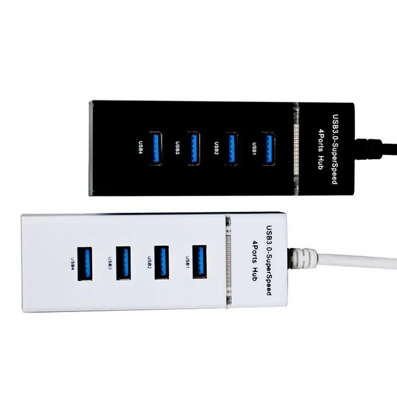 Mini USB HUB 3.0 5Gbps 4 Ports Micro USB 3.0 HUB USB Splitter Adapter Super Speed High Quality Computer Peripherals White/Black