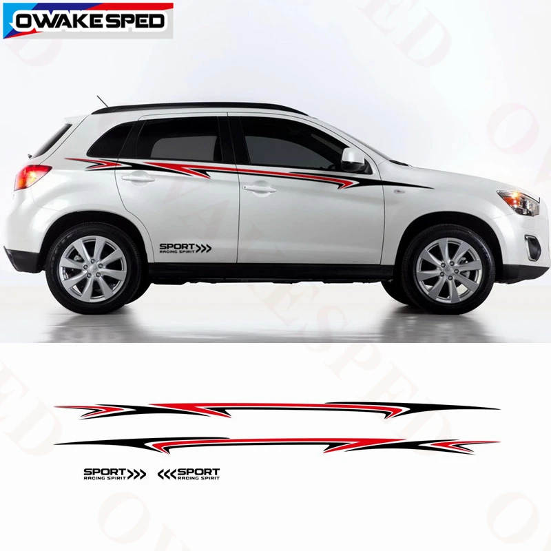 

Racing Sport Stripes Car Body Waist Lines Sticker For Mitsubishi ASX Outlander 2011-2019 Sport Styling Auto Body Vinyl Decals