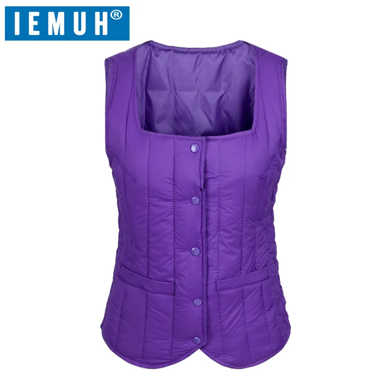 Женский жилет IEMUH зимний Сверхлегкий на гусином пуху без рукавов M XXXL|waistcoat