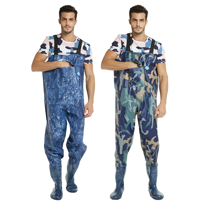 

Fishing Waders With Wading Pants Boots Nylon + PVC Adjustable Shoulder Strap Lure Fishing Gear Boot Wader B251