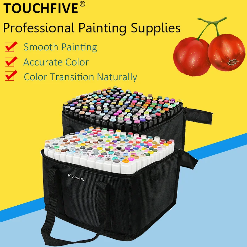 Touchfive, 168 цветов, набор маркеров для творчества, дизайнерские маркеры, ручка для рисования спиртом, маркер, ручка манга, мультфильм, граффити, эскиз
